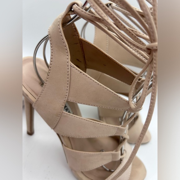 Steve Madden Sandalia Womens Beige Stiletto Heel Ankle Wrap Sandal Size 7 Used - Picture 5 of 12